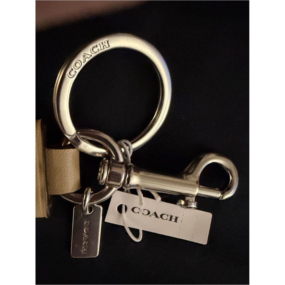 Coach Lemons Yellow and Leather Keychain or bag Charm with Silver Hardware NWT - Picture 3 of 3
